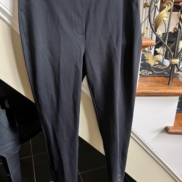 Chicos Black Stretch Pants.Decor. side hem. Elastic stretch waist.Size 1 EUC - Picture 8 of 10